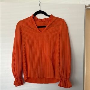 SHEIN Vibrant Orange Long Sleeve Top